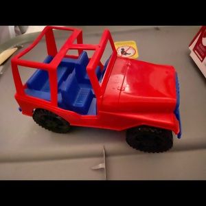 Toy Jeep 4x4 from 1970’s Red and blue wheels work